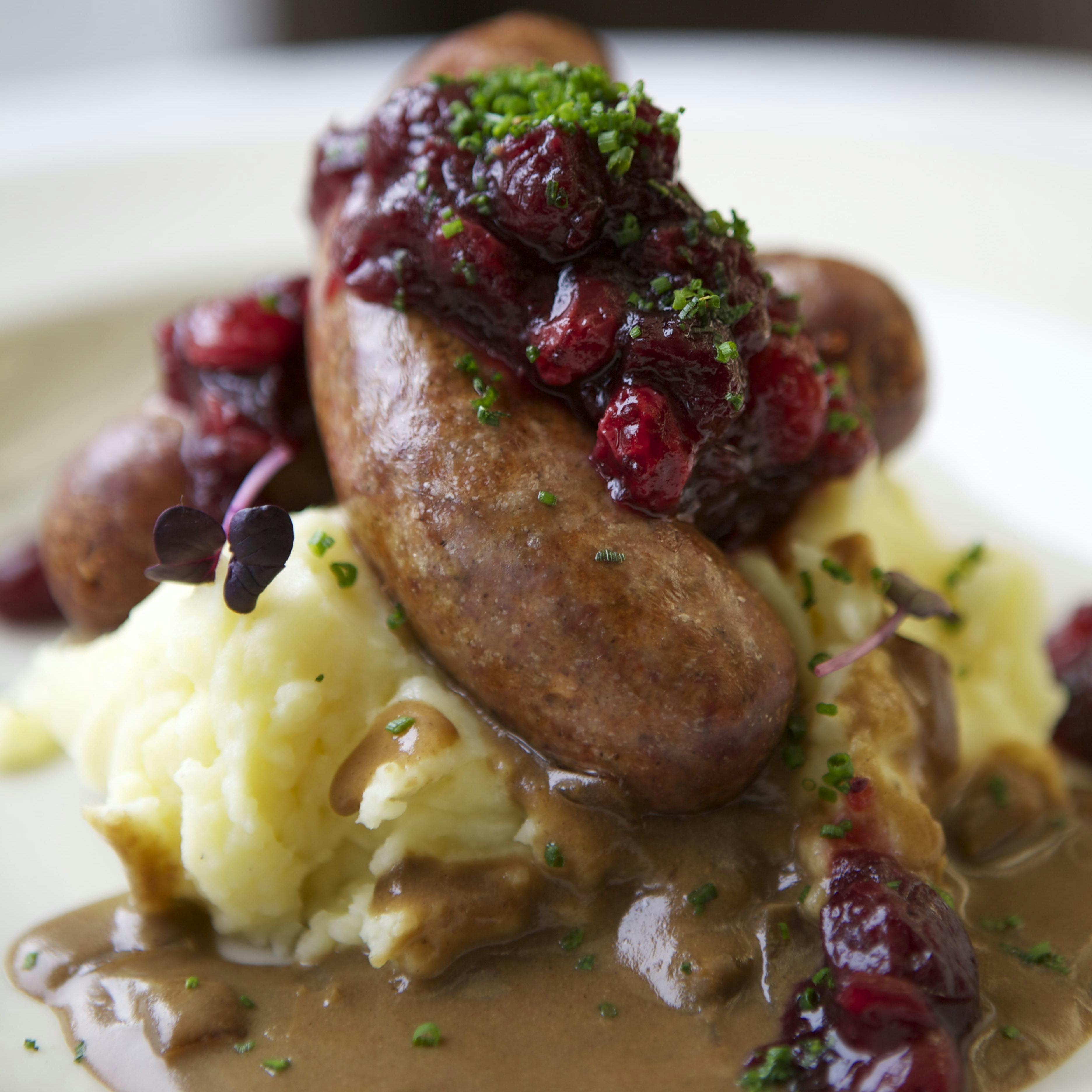 Guinness sausages and mashed potato