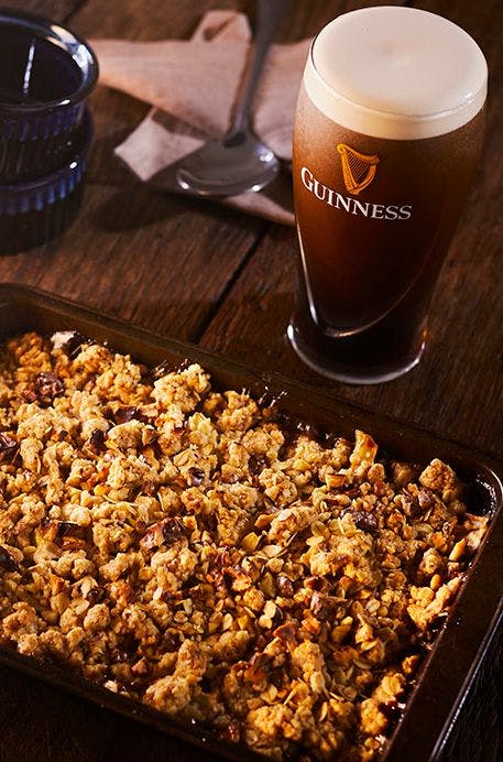 apple crumble with a pint of Guinness