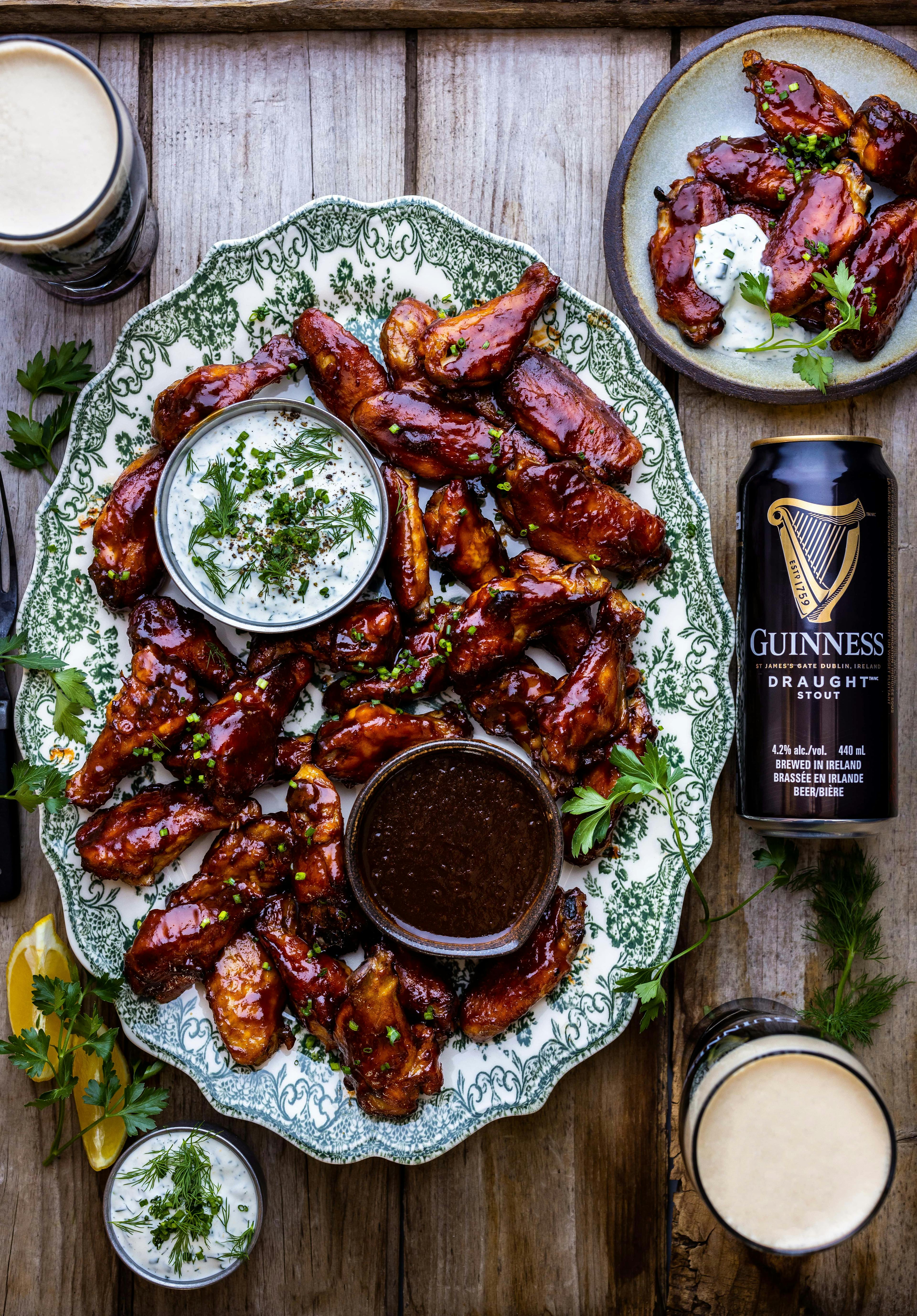 Guinness Grilled BBQ wings 